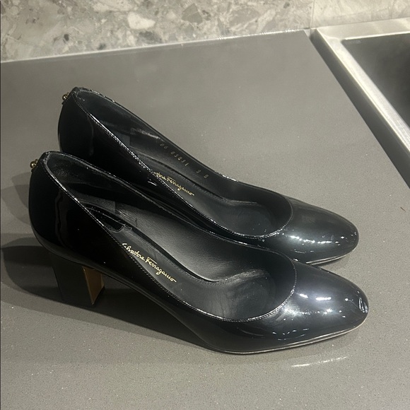 Salvatore Ferragamo Black Patent Leather Heels - Picture 3 of 9